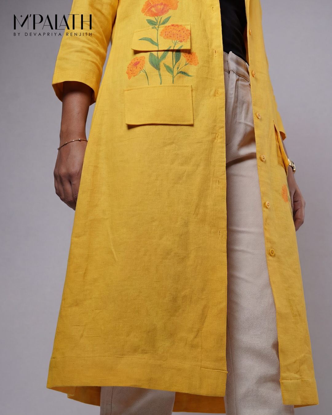 Golden Bloom luxury yellow bespoke occasion wear dress for celebrations